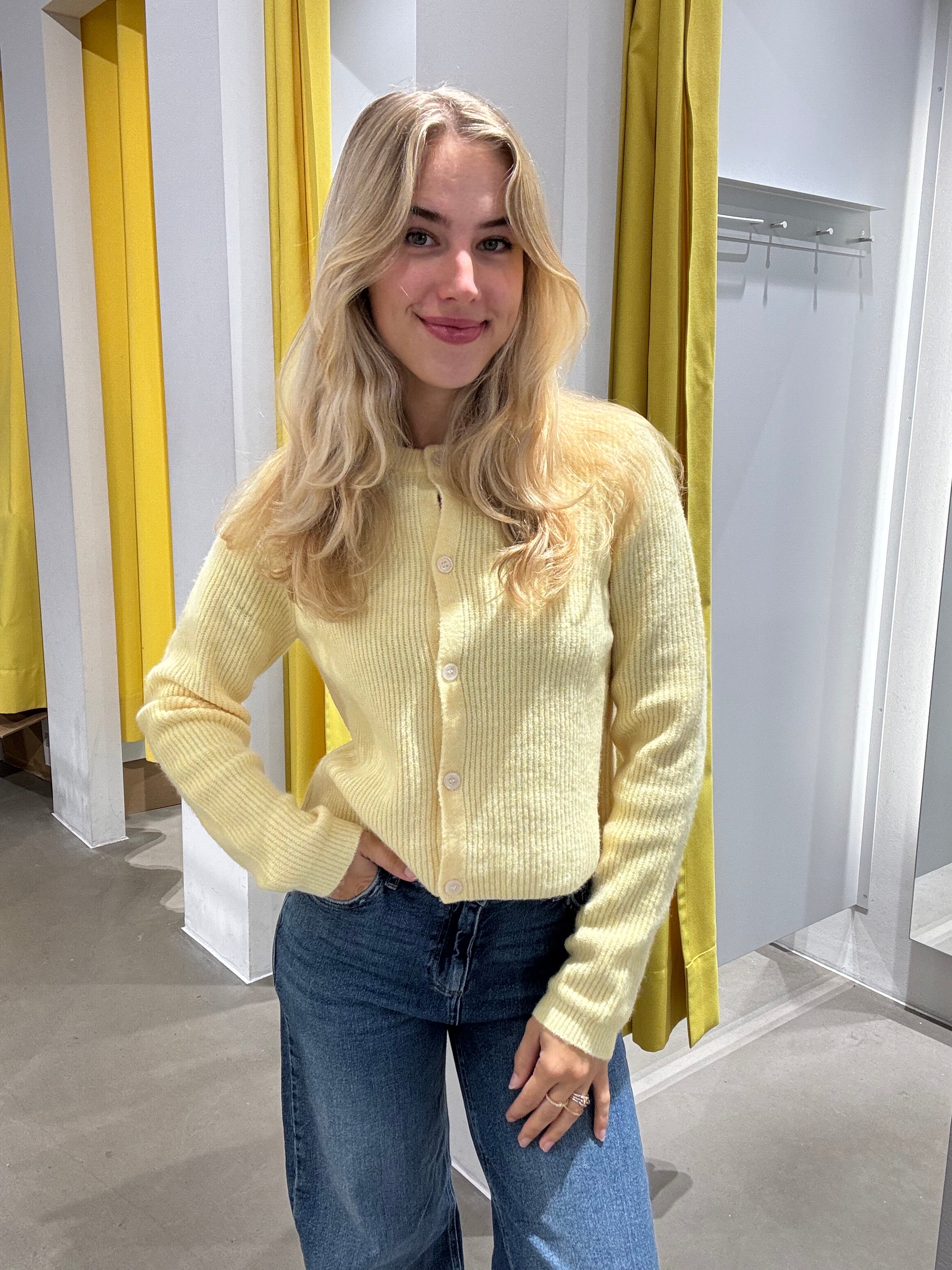 PCSILLY Knit Cardigan - Pale Banana